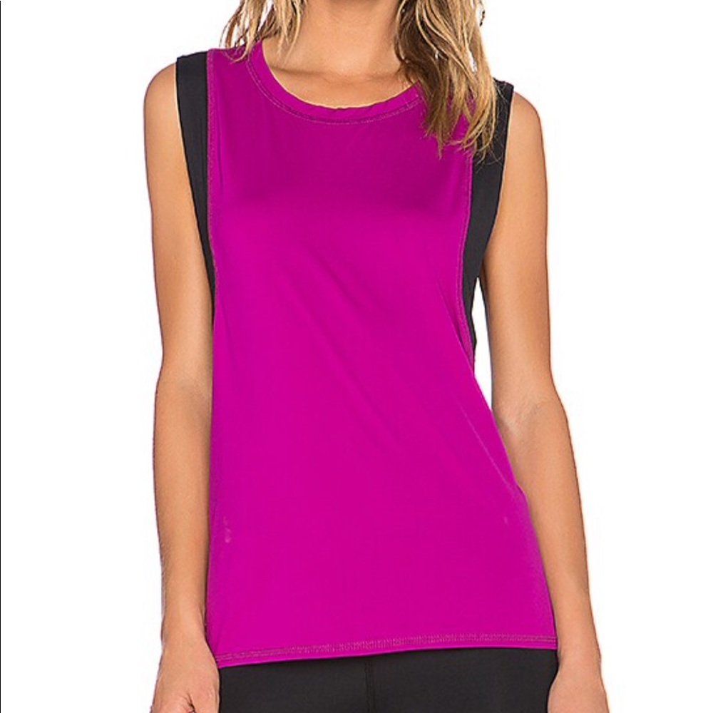 Alala Cutaway Tank - Magenta & Black - Small
